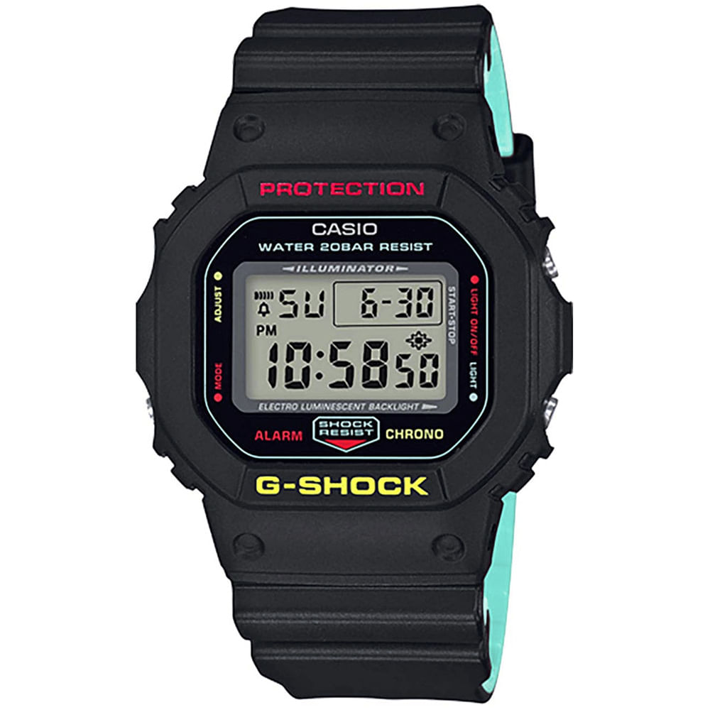 Reloj Casio G-Shock DW5600CMB-1 Luz de Fondo Acuático Negro