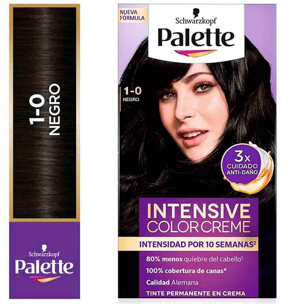 Tinte para Cabello PALETTE Color Creme 1-0 Negro Caja 1un