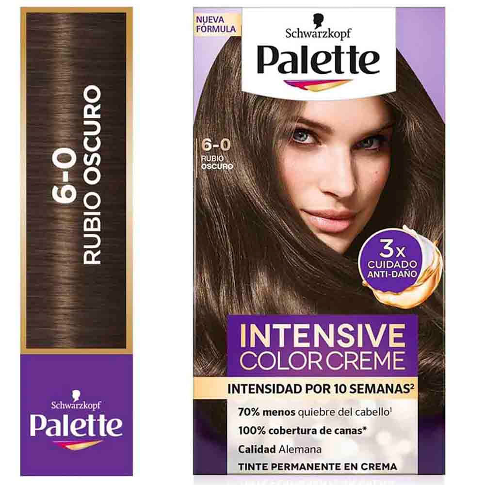 Tinte para Cabello PALETTE Color Creme 6-0 Rubio Oscuro Caja 1un