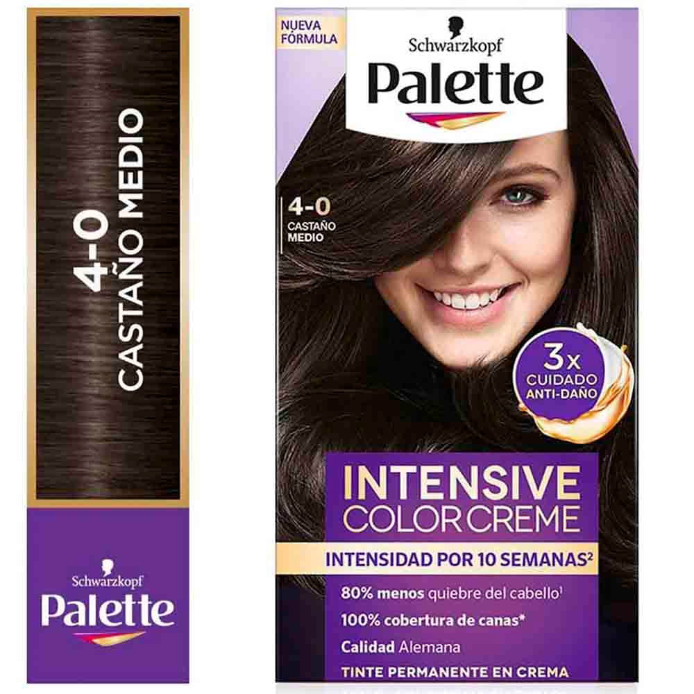 Tinte para Cabello PALETTE Color Creme 4-0 Castaño Medio Caja 1un
