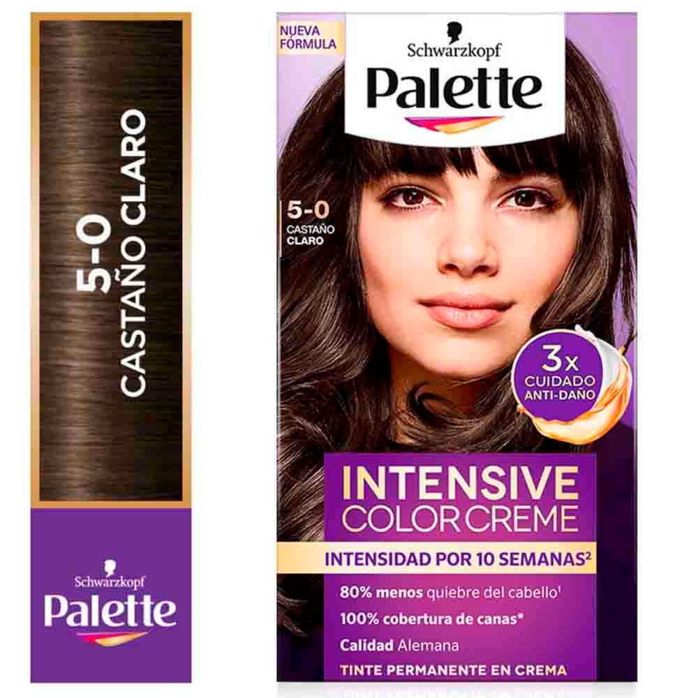 Tinte para Cabello PALETTE Color Creme 5-0 Castaño Claro Caja 1un
