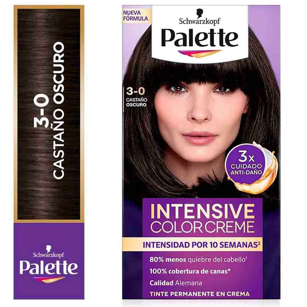 Tinte para Cabello PALETTE Color Creme 3-0 Castaño Oscuro Caja 1un