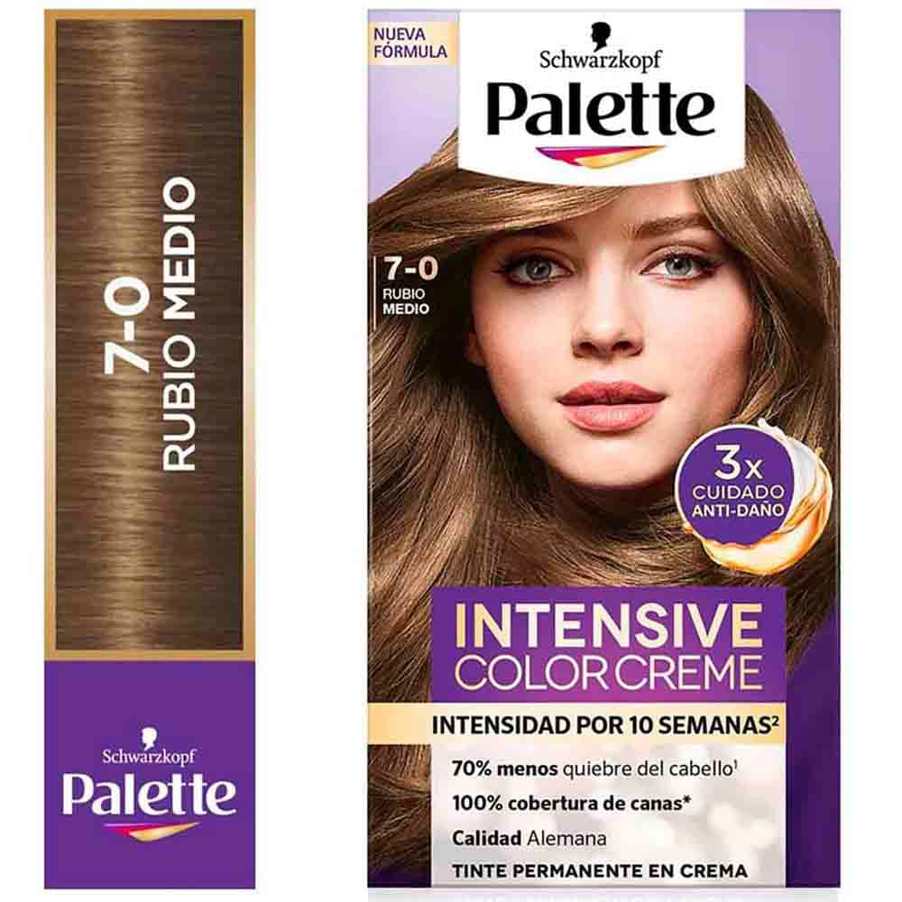 Tinte para Cabello SCHWARZKOPF Palette Color Creme 7-0 Rubio Medio Caja 1un