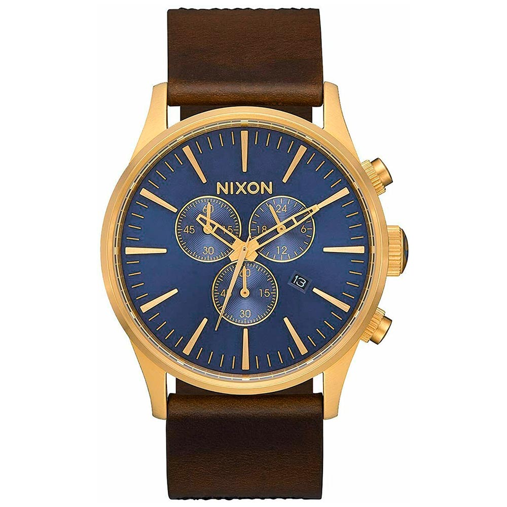 Reloj Nixon Sentry Chrono A4053210 Acero Inoxidable Correa de Cuero