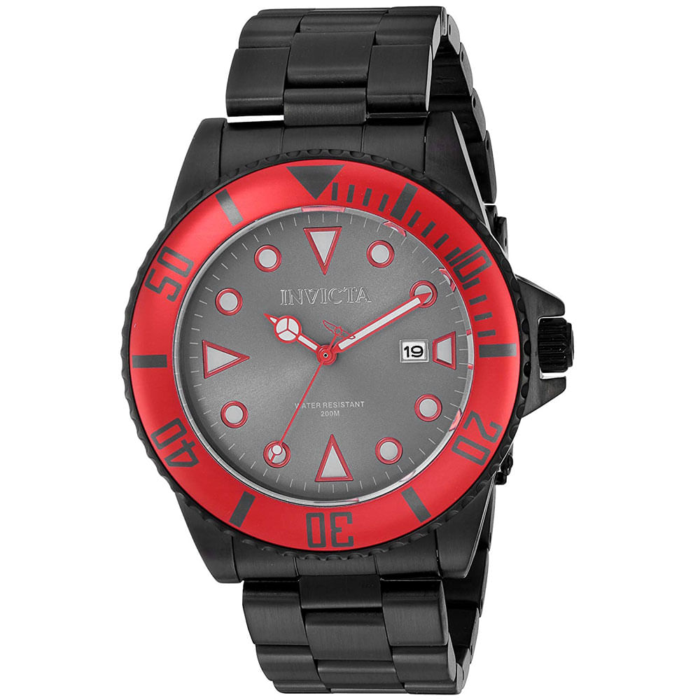 Reloj Invicta Pro Diver 90296 Acero Inoxidable Negro Rojo