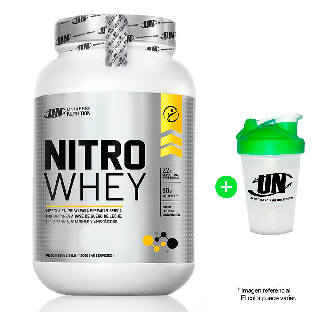 Proteína Universe Nutrition Nitro Whey 1.25kg Cookies & Cream + Shaker
