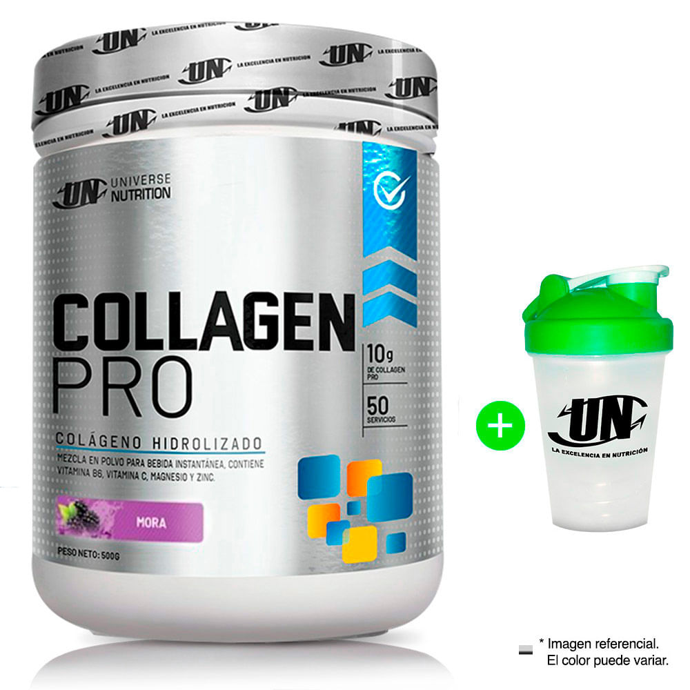 Colágeno Universe Nutrition Collagen Pro 500gr Mora + Shaker