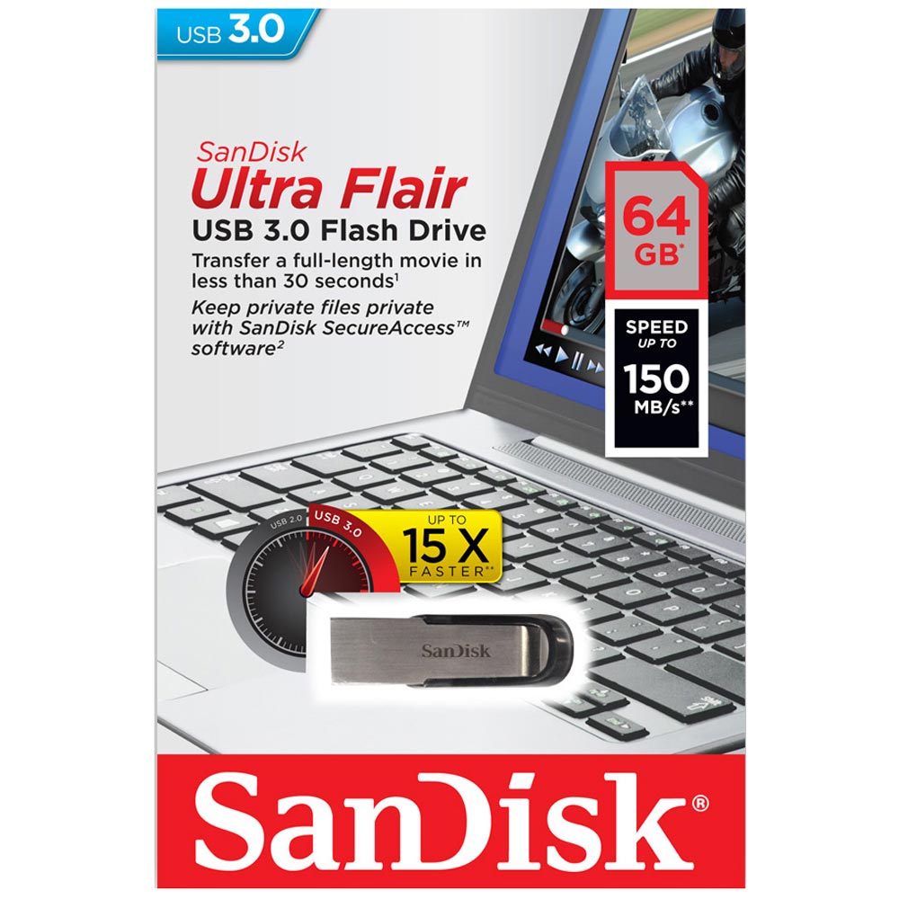 Pendrive USB SANDISK Cruzer Ultra Flair 64GB