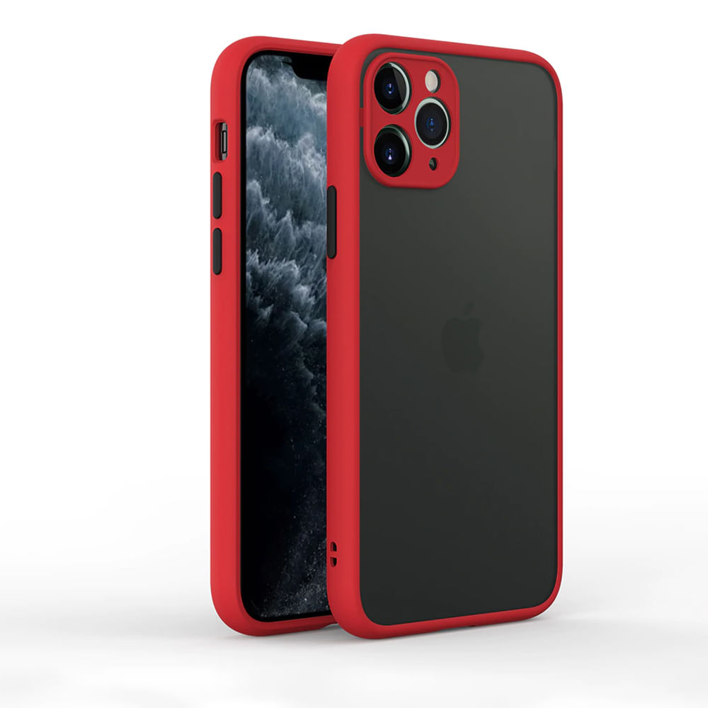 Funda Case para Xiaomi Redmi Note 10 Lite Ahumado Mate Antishock Rojo Resistente ante Caidas