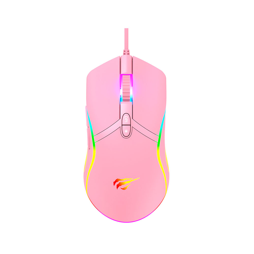 Mouse Gamer HAVIT RGB MS1026 Pink