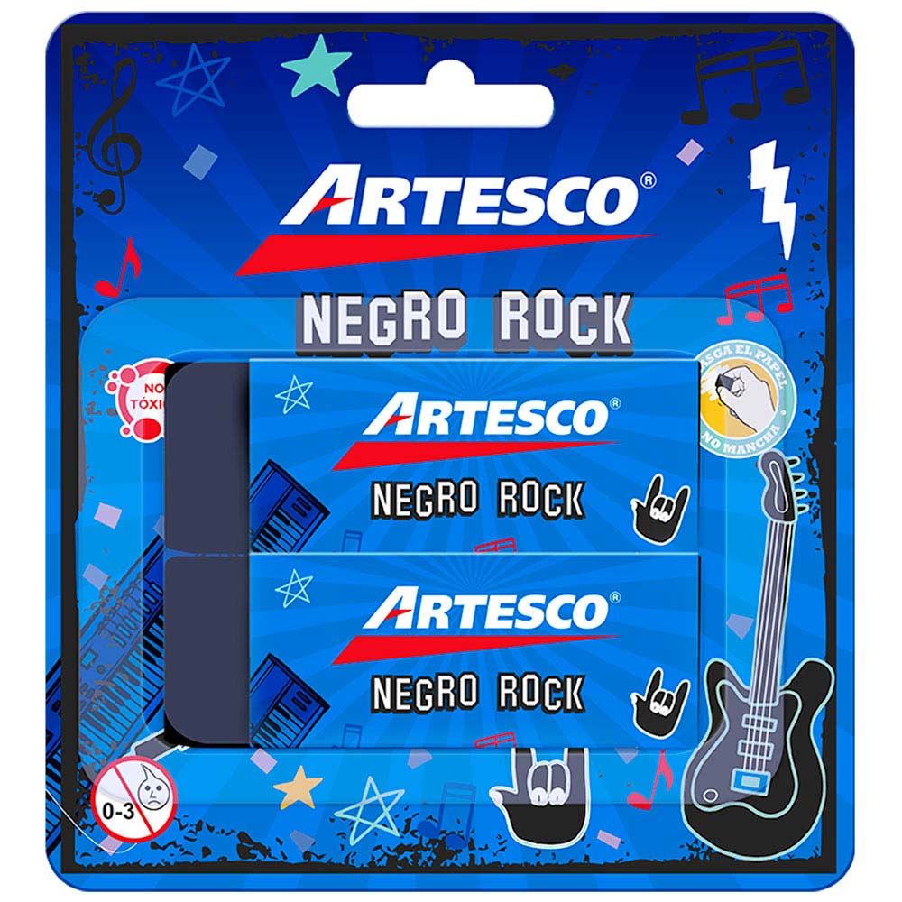 Borrador Negro Rock ARTESCO Blíster 2un