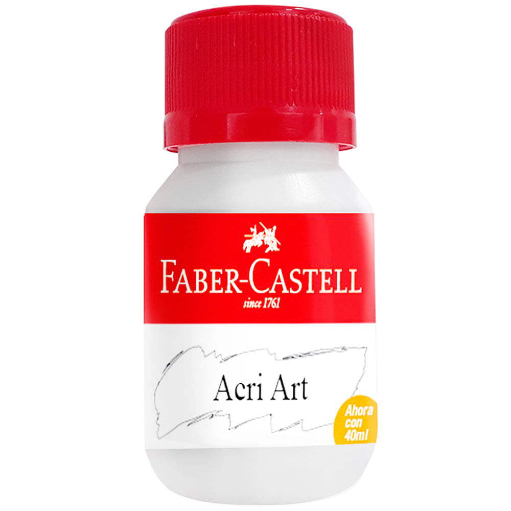Pintura Acrílica FABER-CASTELL Blanco Frasco 40ml