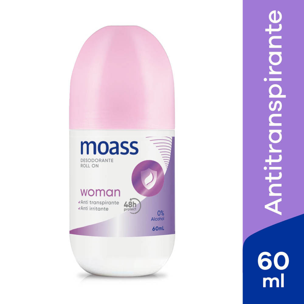 Desodorante Antitranspirante Roll-On Moass Classic Woman - Frasco 60 ML