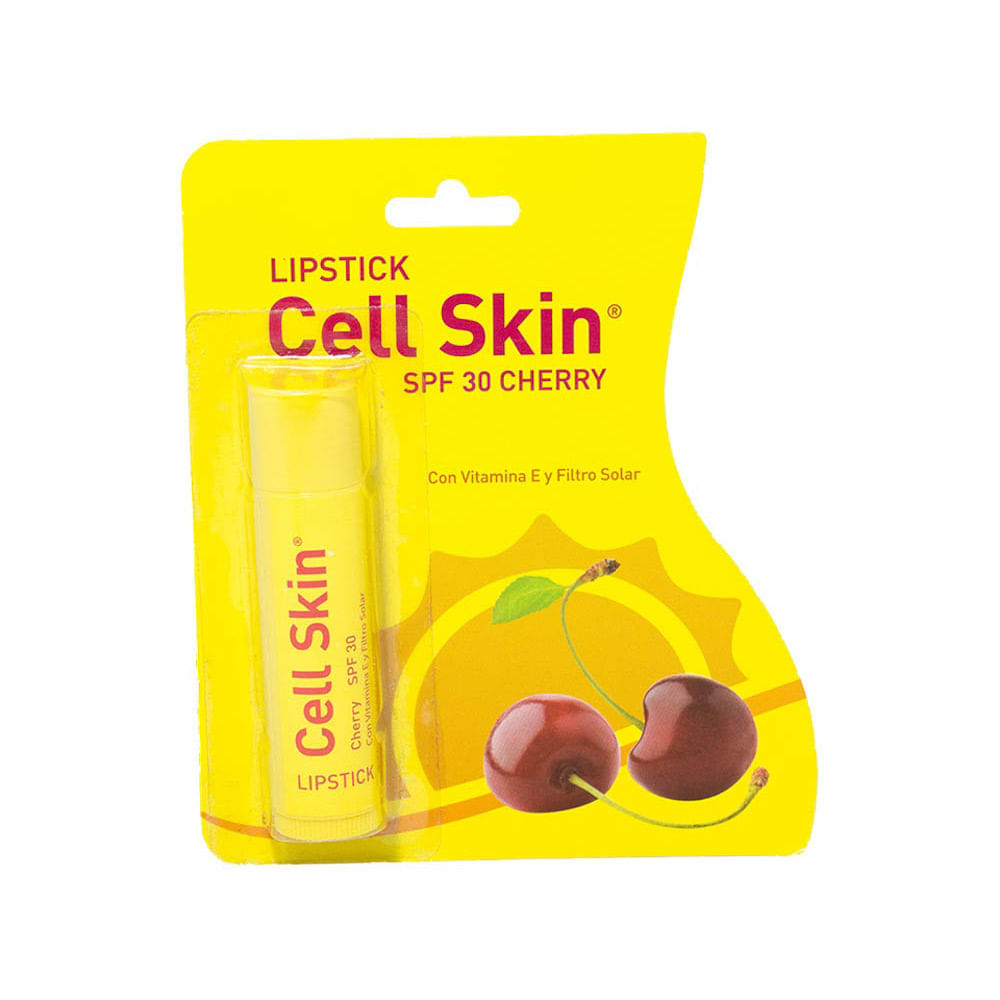 Bloqueador Labial Lipstick Cell Skin FPS 30 Sabor Cherry - Blister 1 UN