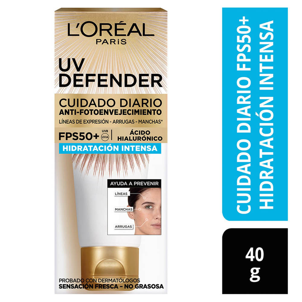 Crema Facial L'Oréal Paris Skin Care Protectora FPS 50+ Hidratante - Frasco 40 ML