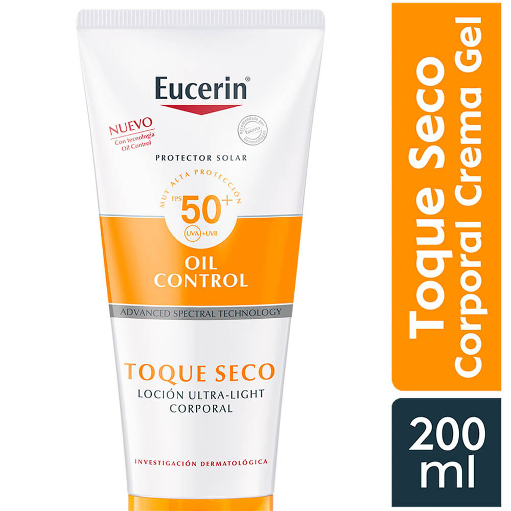 Protector Solar Corporal Eucerin Crema-Gel Toque Seco FPS 50+ - Tubo 200 ML