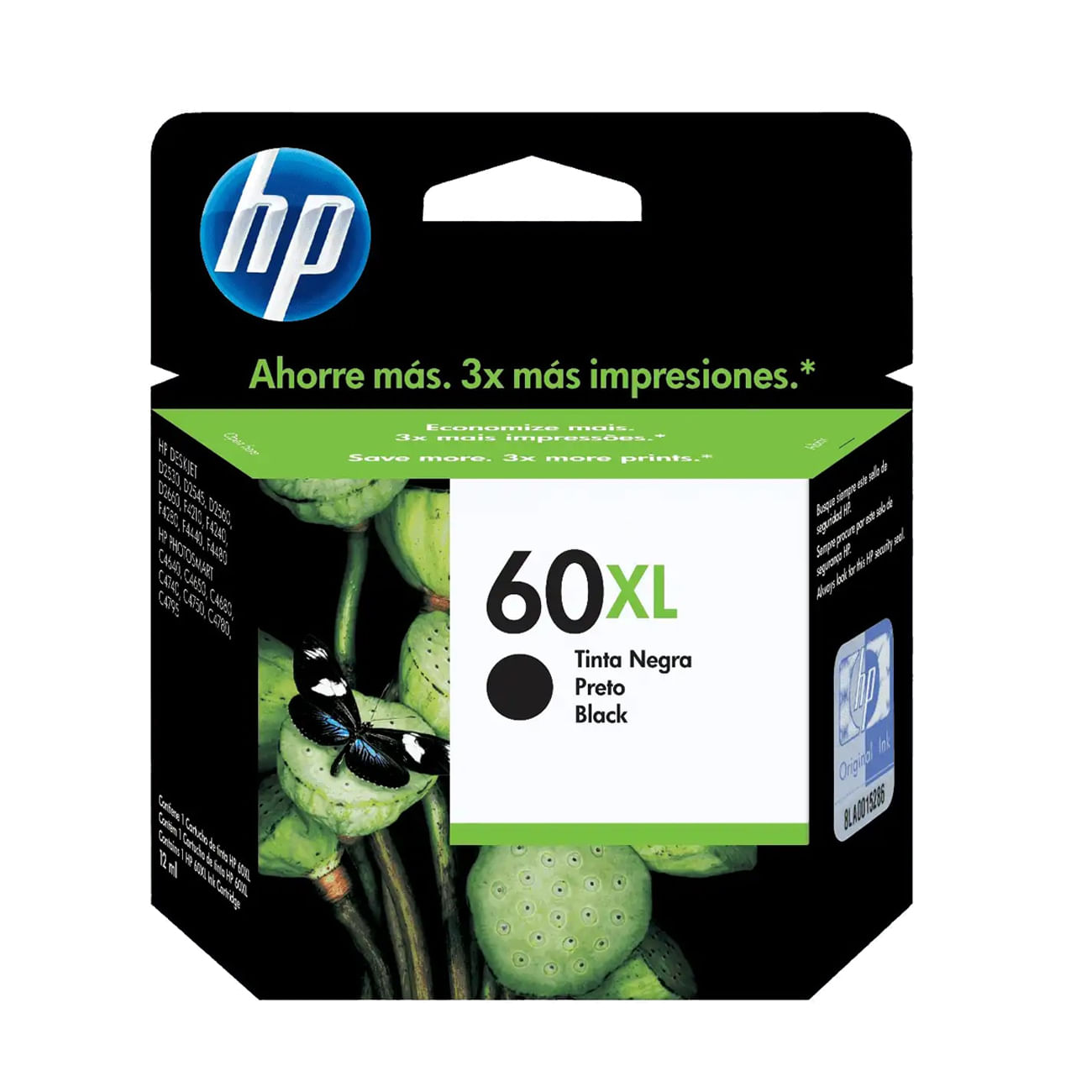 Tinta Hp CC641WL (60xl) Negro (600 Pag)