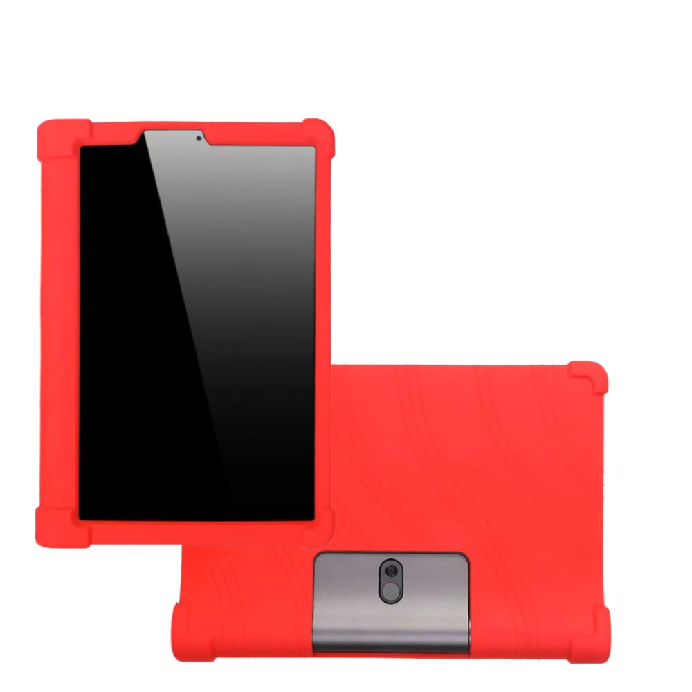 Funda Case Silicona Lenovo Yoga Smart Tab 10.1 YT-X705F Viajero Anticaídas Rojo