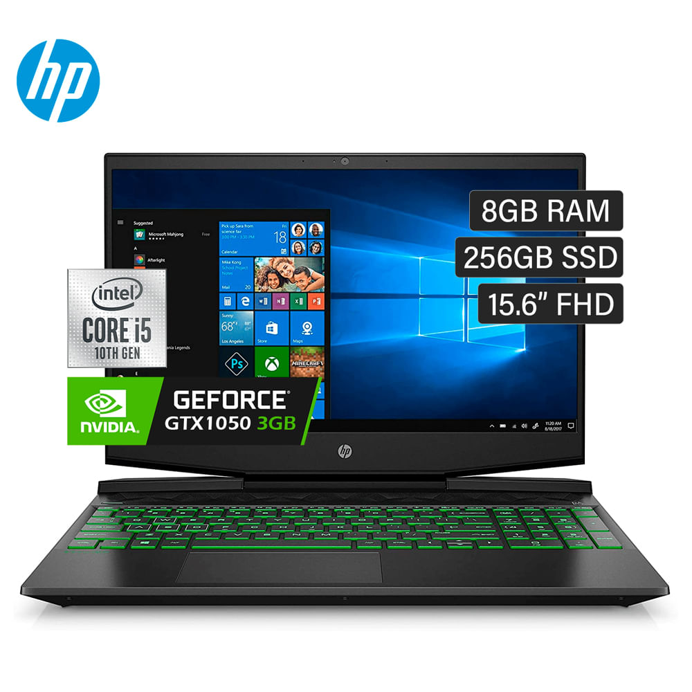 Laptop HP Pavilion Gaming 15-DK1025LA Intel Core i5-10300H 8GB SSD 256GB V3GB 15.6 FreeDOS