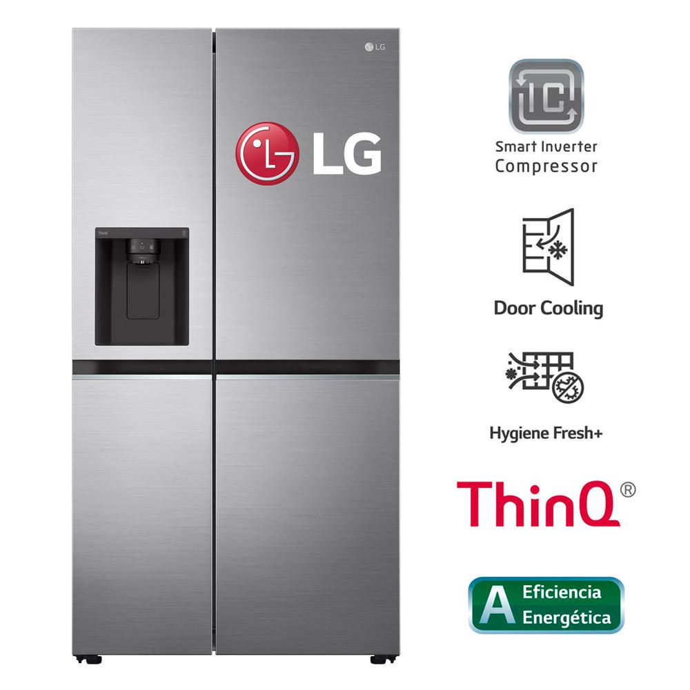 Refrigeradora LG Side By Side 617 L con Hygiene Fresh LS66SPP Plateado