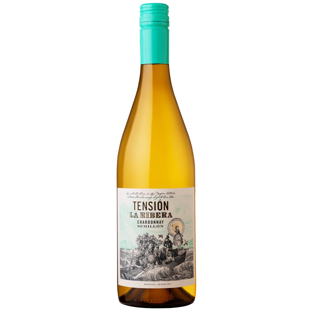 Vino Blanco TENSIÓN LA RIBERA Chardonnay - Semillón Botella 750ml