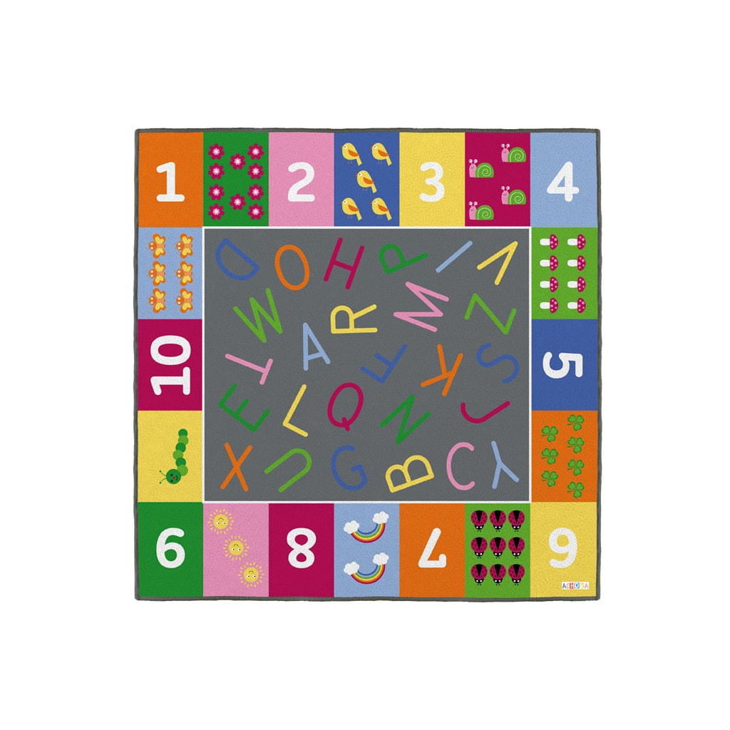 Alfombra Números y Letras Achoka 13082 de 200 x 200 cm