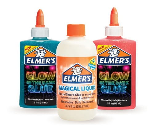 Pack Glow In The Dark Para Hacer Slime Mix Elmer's 3 Piezas