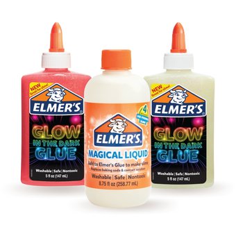 Pack Glow In The Dark Para Hacer Slime Pink Elmer's 3 Piezas