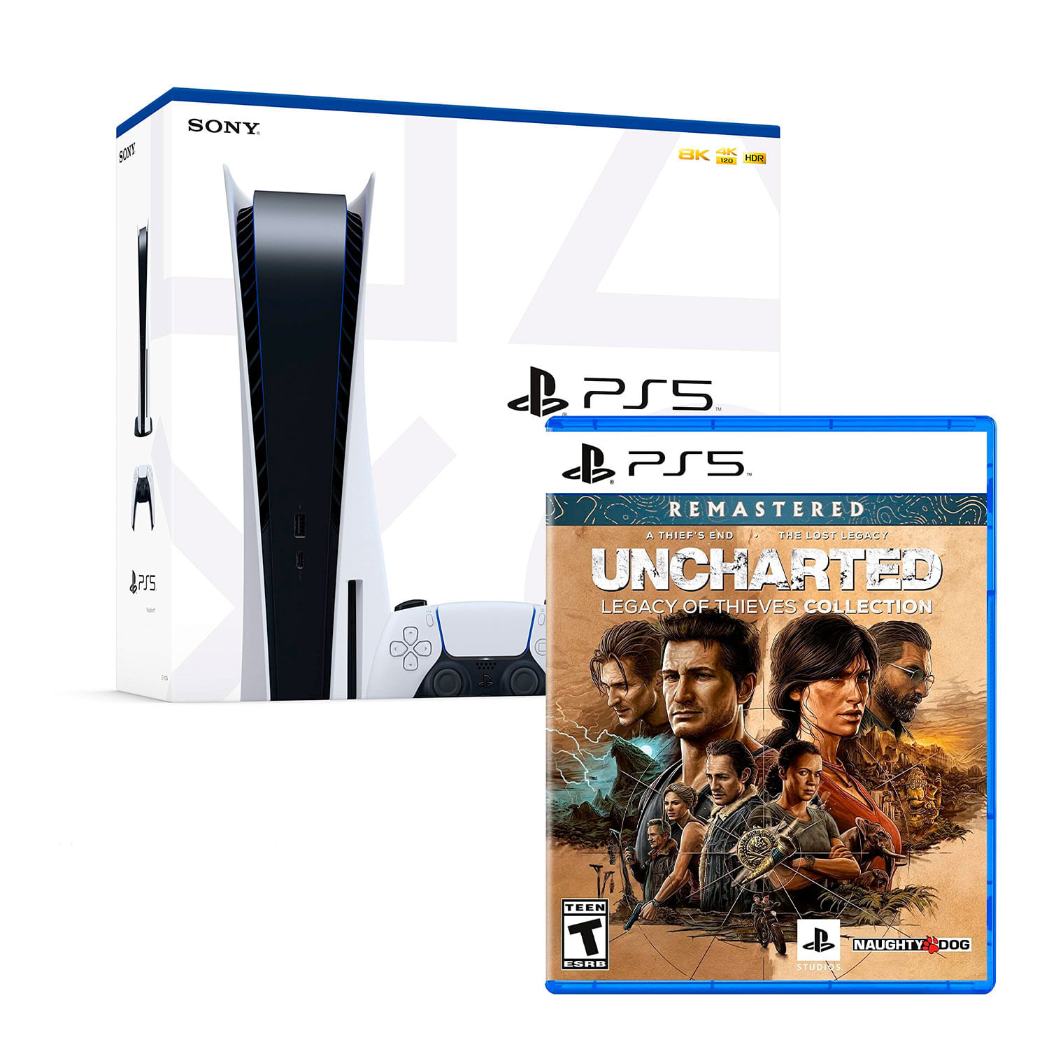 Consola PS5 Con Lector de Discos + Uncharted Legacy of Thieves Collection