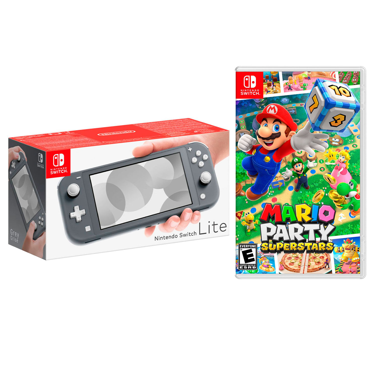 Consola Nintendo Switch Lite Gris + Mario Party Superstar