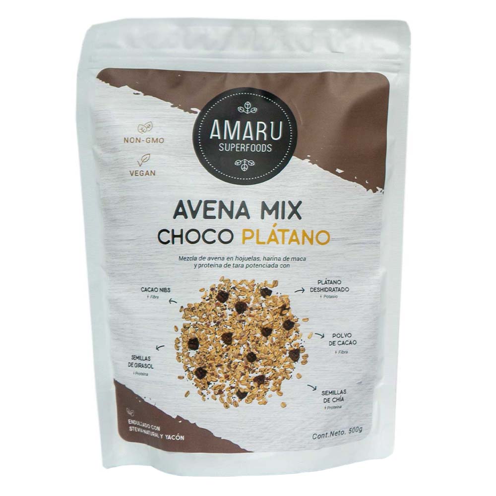 Avena Mix AMARU FOODS Chocoplátano Doypack 400g