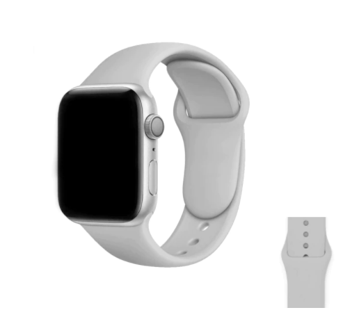 Correa de Silicona Gris  Compatible con Apple watch 42/44/45 Mm Serie