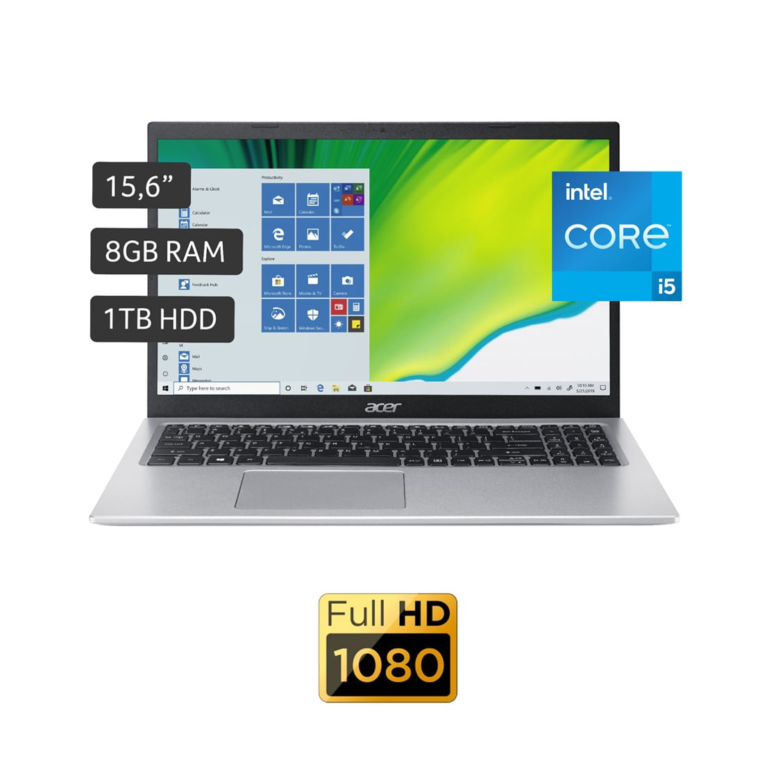 Laptop ACER Aspire 5 A515-56-56C1 15.6" Intel Core i5 11va generación 8GB 1TB HDD