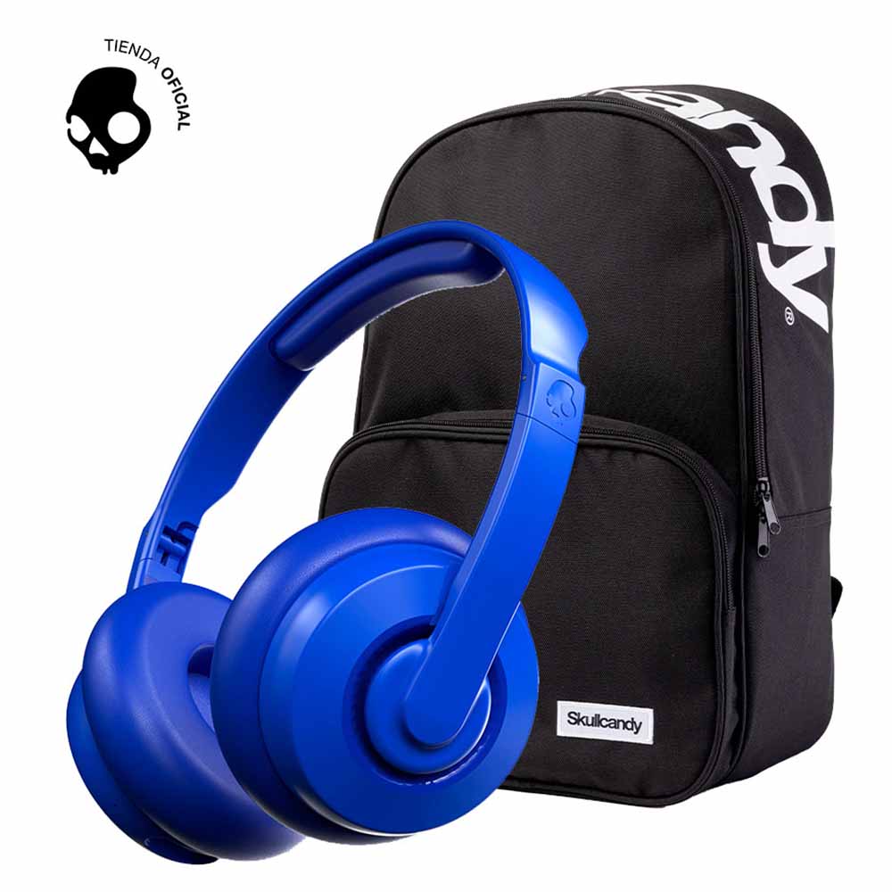 Audífonos On Ear SKULLCANDY Cassette Bt Blue + Mochila Plain