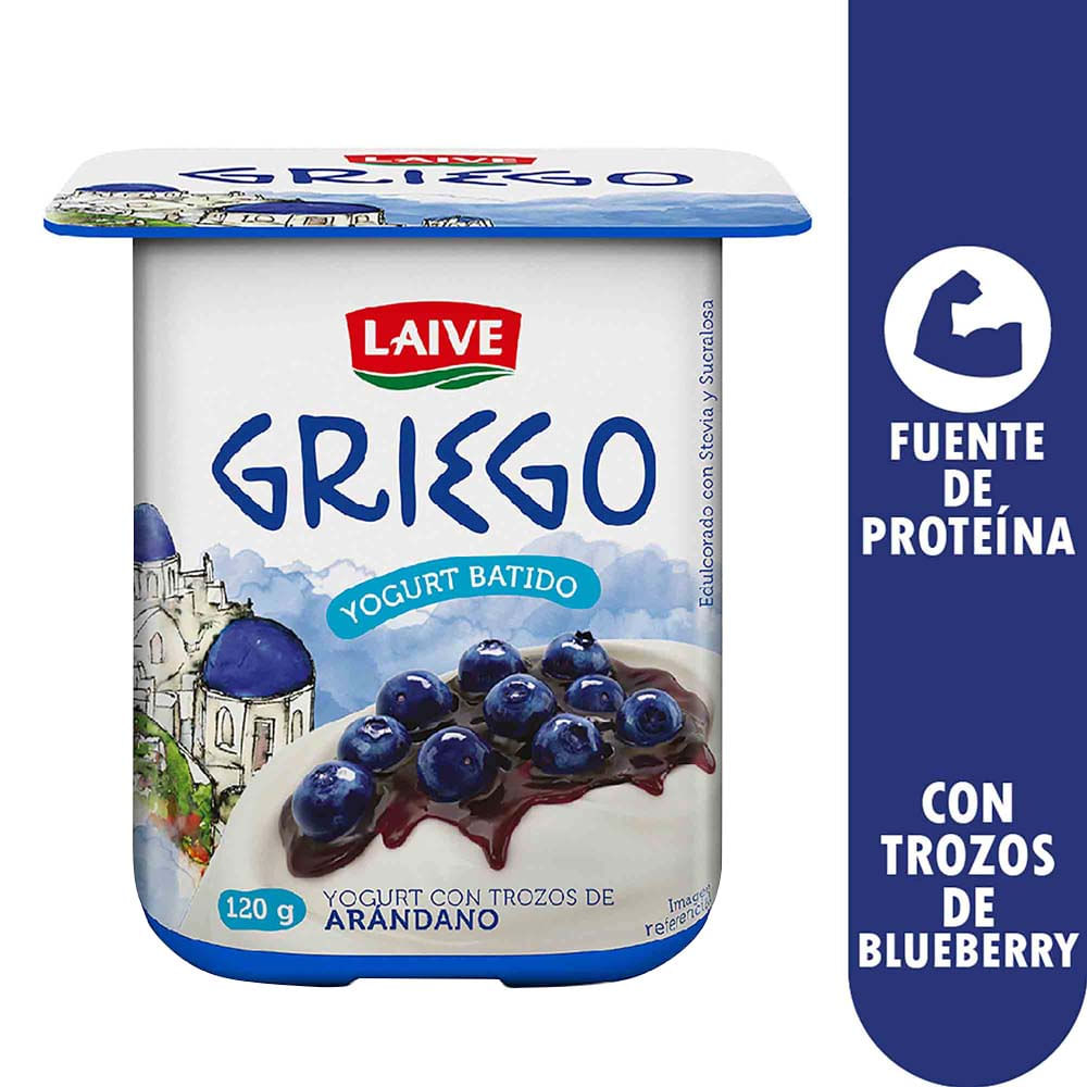 Yogurt Griego LAIVE con Trozos de Blueberry Vaso 120g