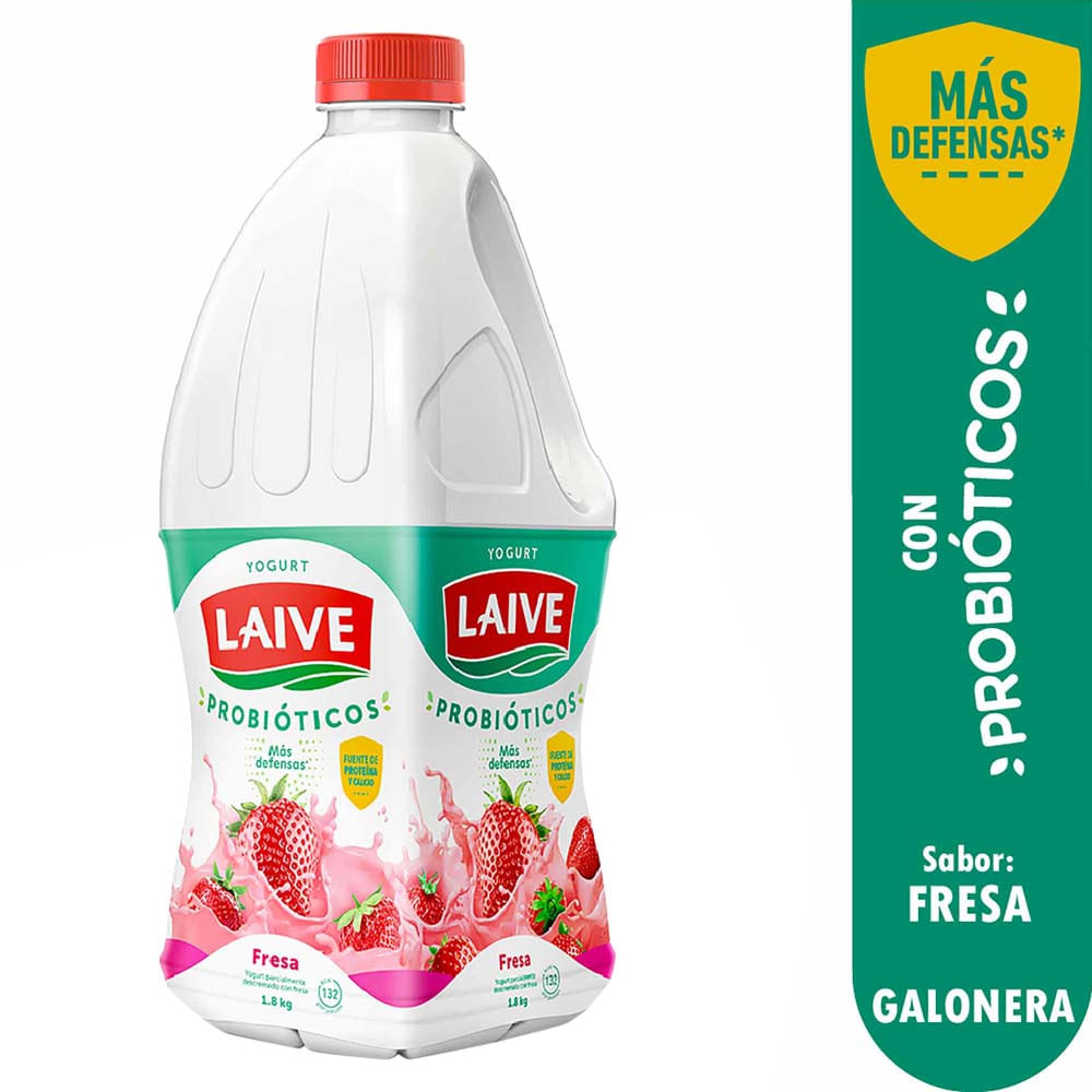 Yogurt LAIVE con Cultivos Probióticos Fresa Galonera 1.8Kg
