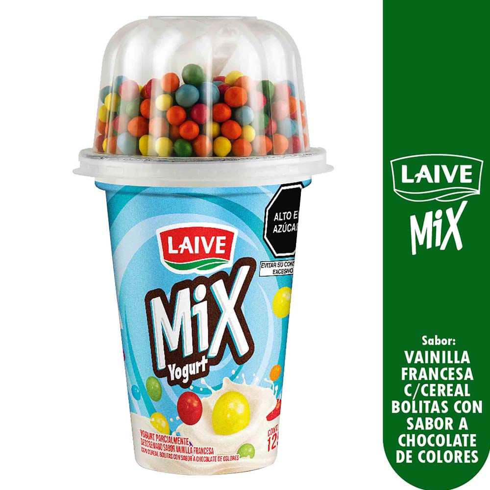 Yogurt LAIVE Mix Vainilla Francesa con Bolitas de Colores Vaso 125g
