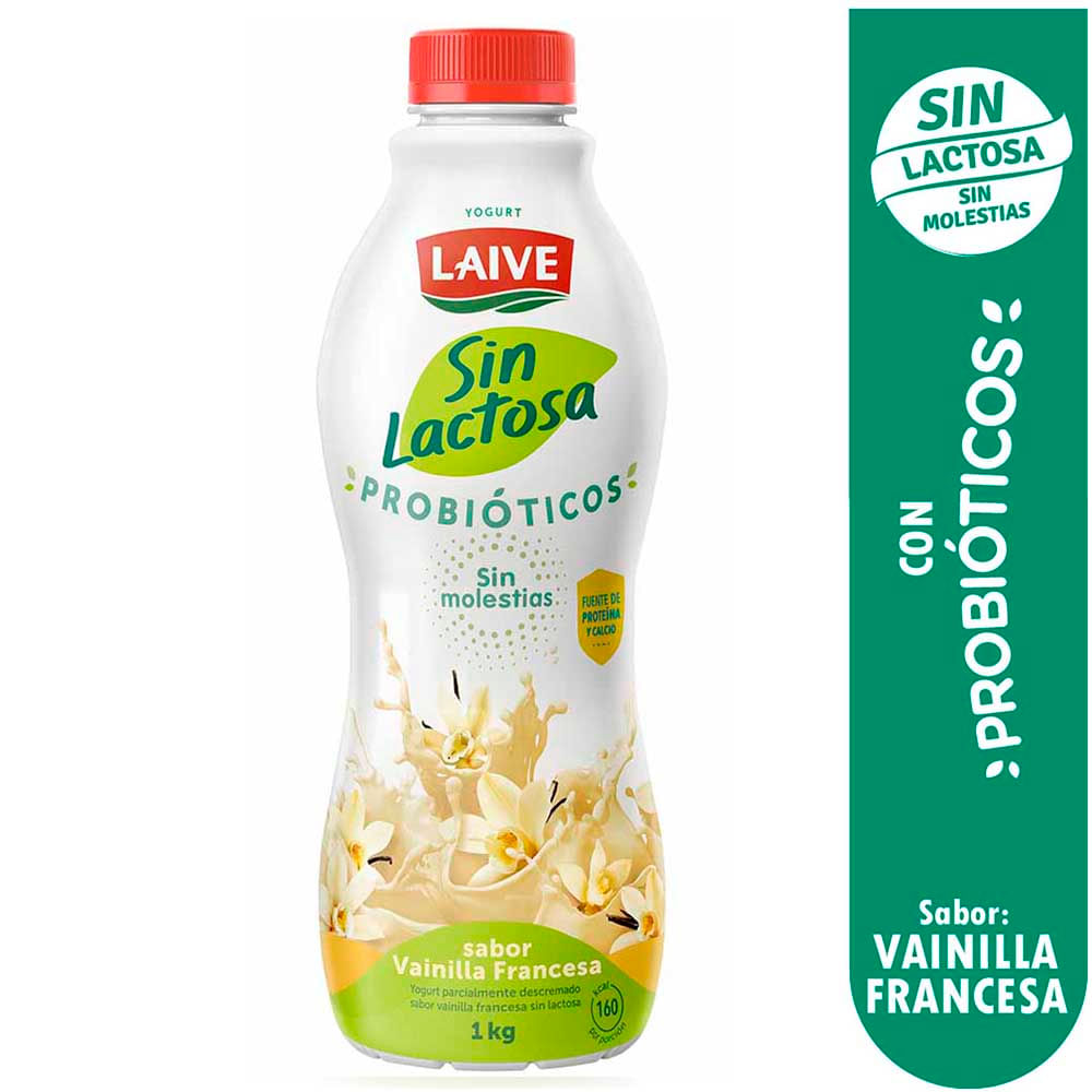 Yogurt LAIVE Cero Lactosa Vainilla Francesa Botella 1Kg