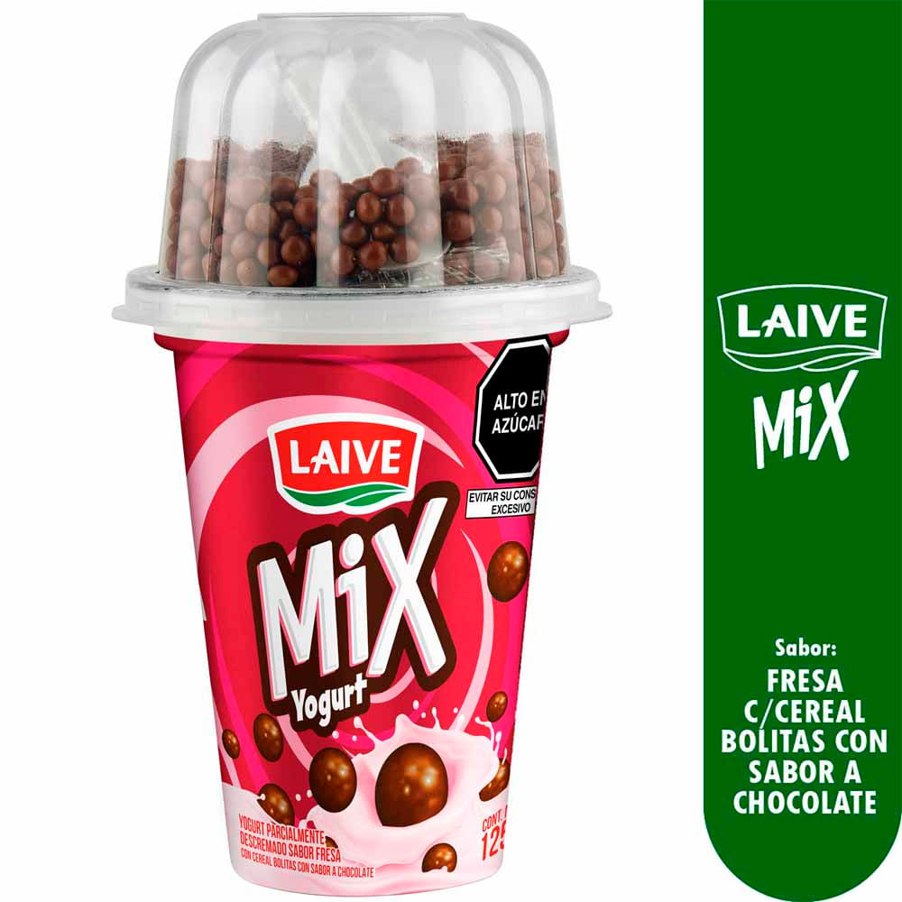 Yogurt LAIVE Mix Fresa con Bolitas de Chocolate Vaso 125g