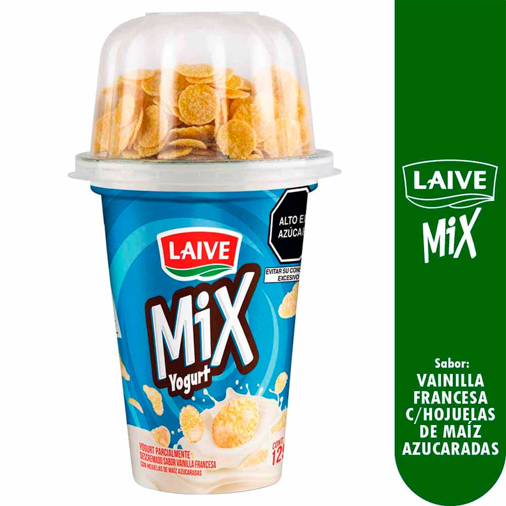 Yogurt LAIVE Mix Vainilla Francesa con Hojuelas Azucaradas Vaso 125g