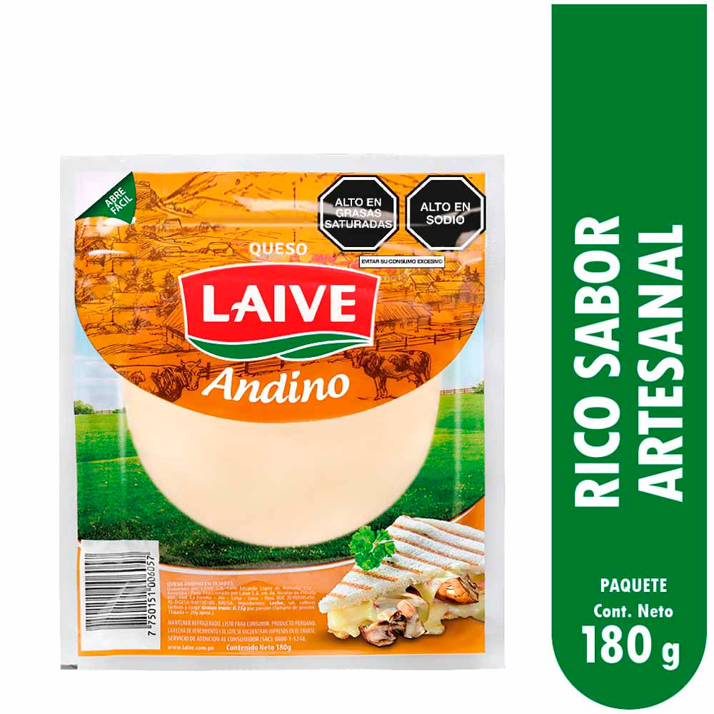 Queso Andino LAIVE Paquete 180g