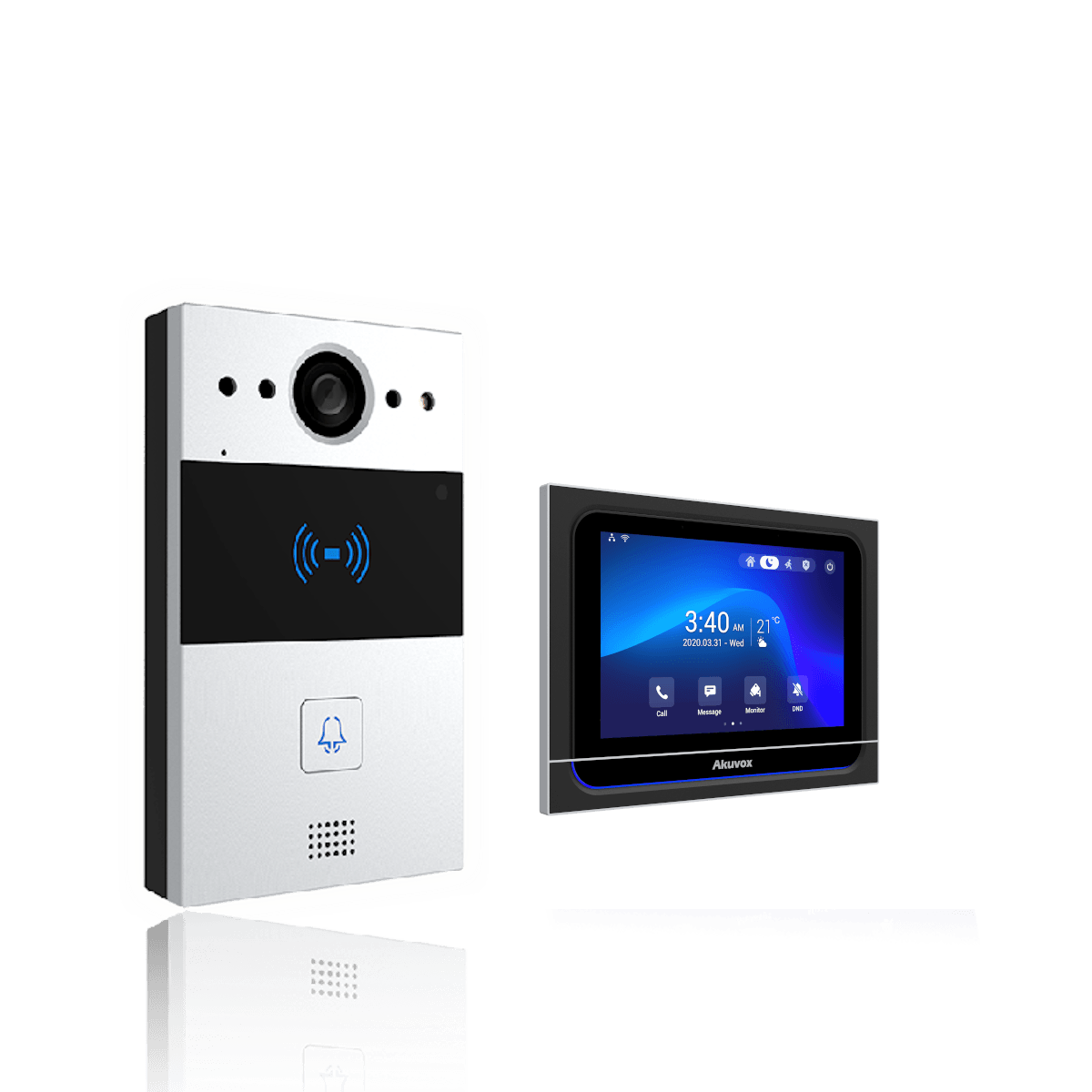 Kit Akuvox R20A Wifi y Moderno: Videoportero Smart R20A + Pantalla 7" X933 Android Wifi + Switch Poe