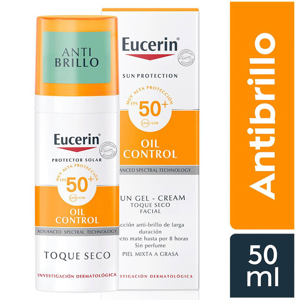 Protector Solar Facial Eucerin Oil Control Toque Seco FPS50+ - Frasco 50 ML