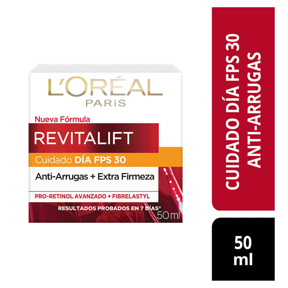 Crema de Día Anti-Arrugas Revitalift L'Oréal Paris Skin Care FPS 30 - Pote 50 ML