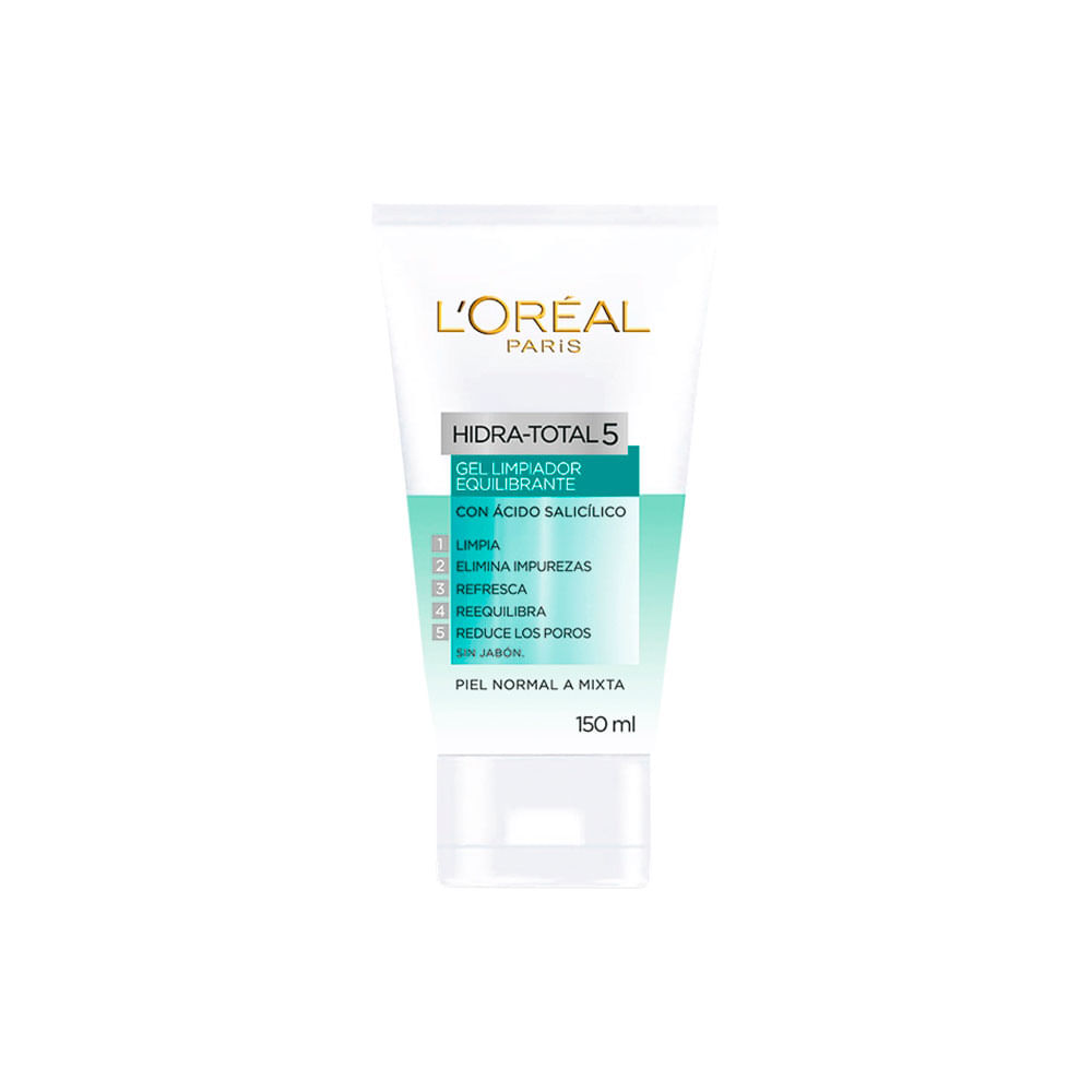 Gel Limpiador Equilibrante L'Oréal Paris Skin Care Hidra-Total 5 - Tubo 150 ML