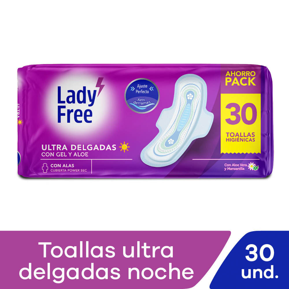 Toallas Higiénicas Lady Free Ultra Delgadas - Bolsa 30 UN