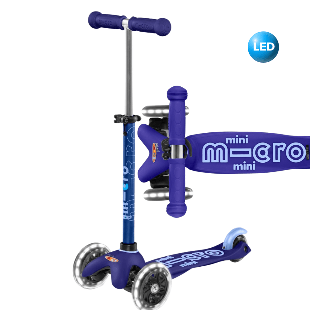 Scooter Maxi Micro Deluxe Foldable LED Azul Navy