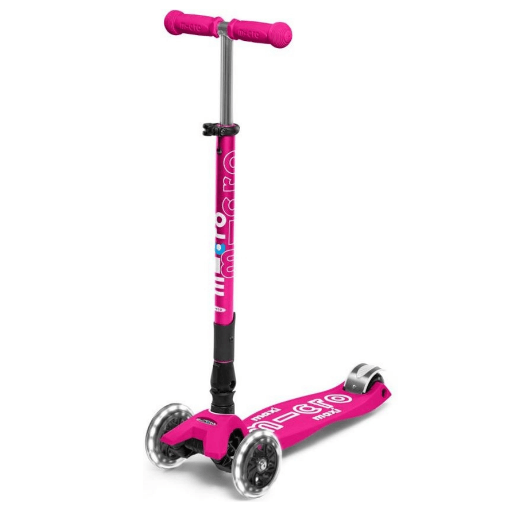 Scooter Maxi Micro Deluxe Foldable LED Rosado