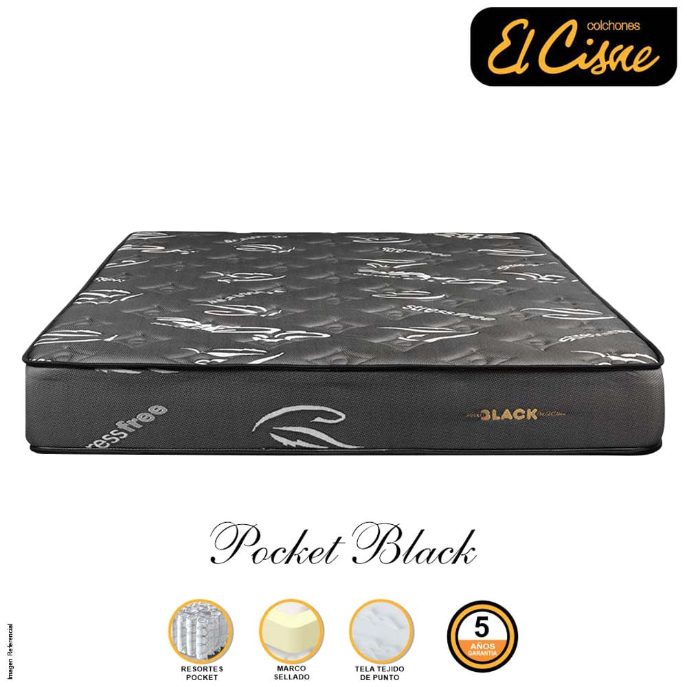 Colchón EL CISNE Pocket Black 2 Plazas