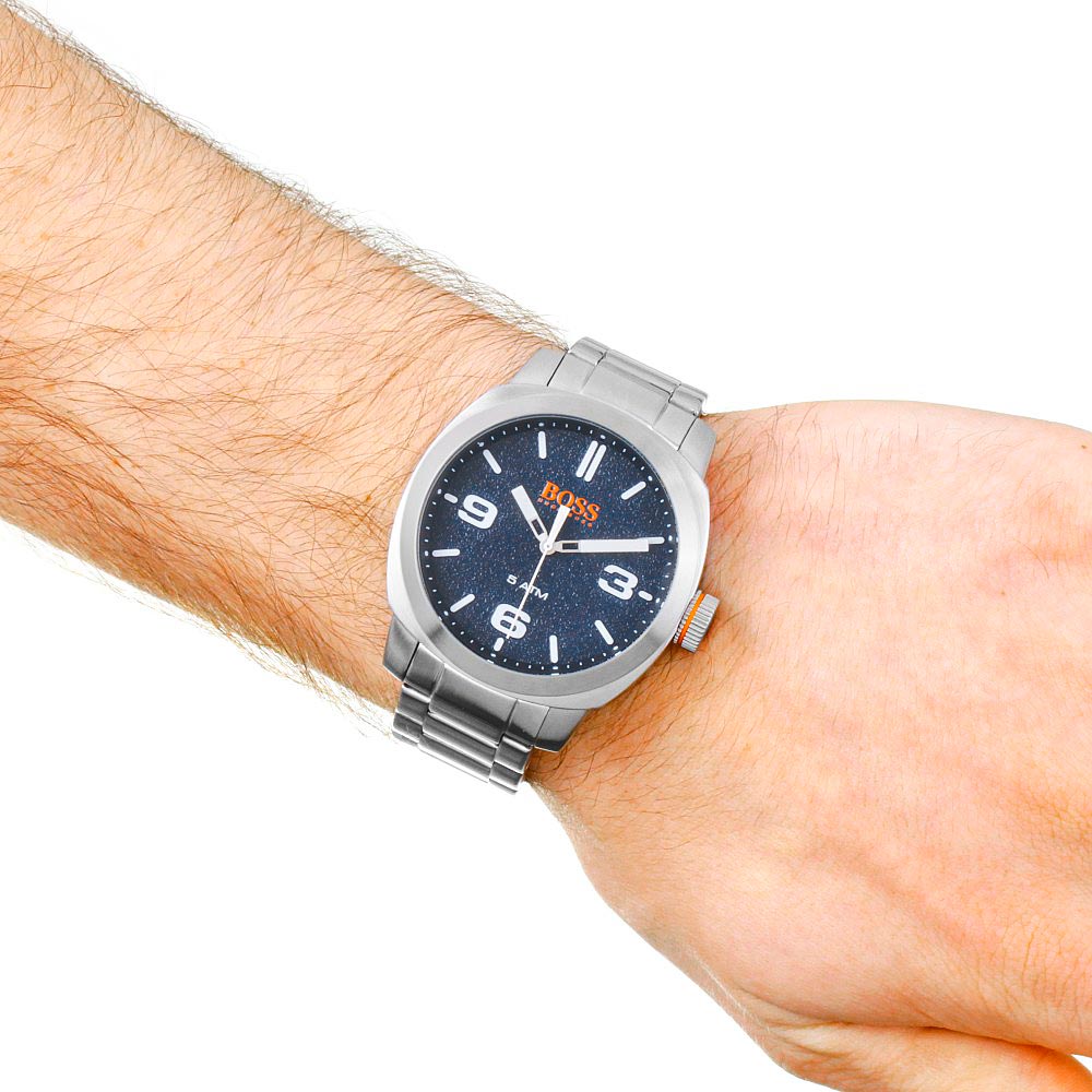 Reloj Hugo Boss Cape Town 1513419 Para Hombre Acero Inoxidable Plateado Azul